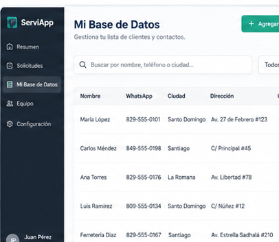 Mi Base de Datos en Serviapp